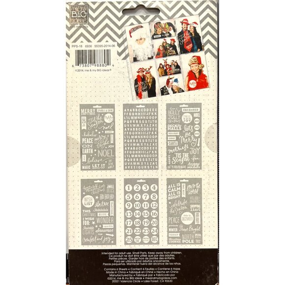 PPS-18 Me & My Big Ideas Mambi Sticks 6-Sheet Holiday Clear Sticker Set - Picture 2 of 3